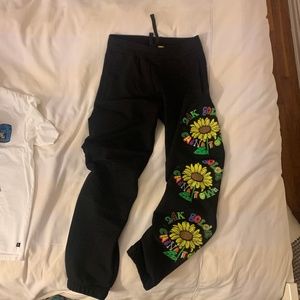 Chinatown Market 24kGoldn collaboration black sunflower sweatpants
